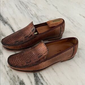 Mezlan Dali Snake skin Brown Leather Men's Loafers